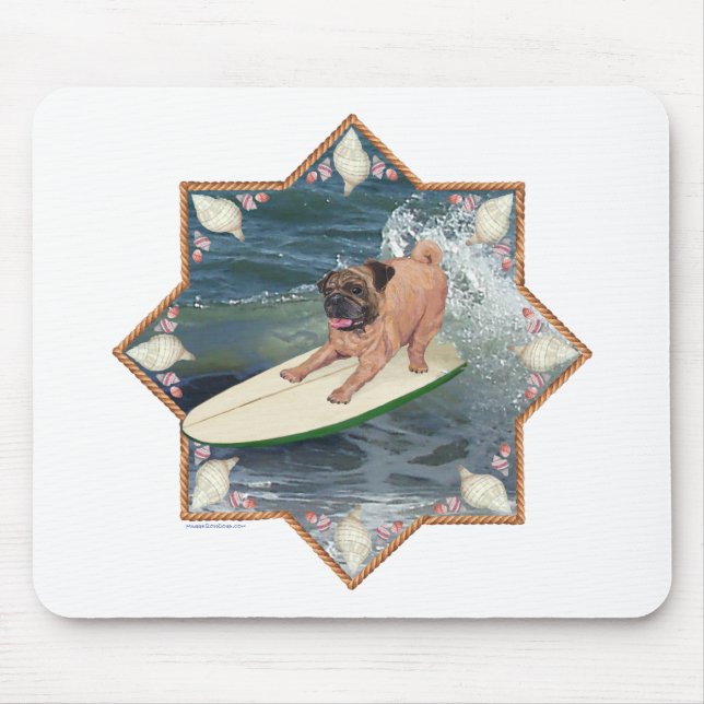 Mousepad Cara de Surfista Pug (Frente)
