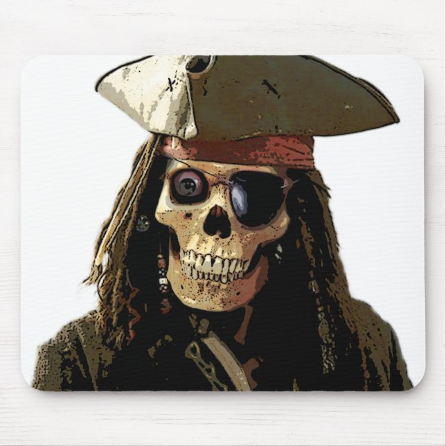 Mousepad Cara do crânio de Posterized do pirata (Frente)