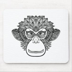 Mousepad Cara do Doodle do macaco
