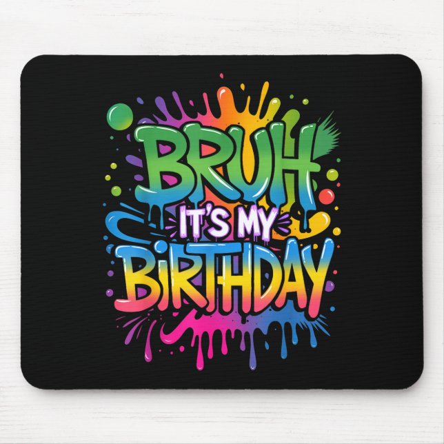 Mousepad Cara, é meu aniversário, divertido garoto de anive (Frente)
