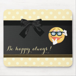 Mousepad Cara Emoji Adorável, Bolinhas