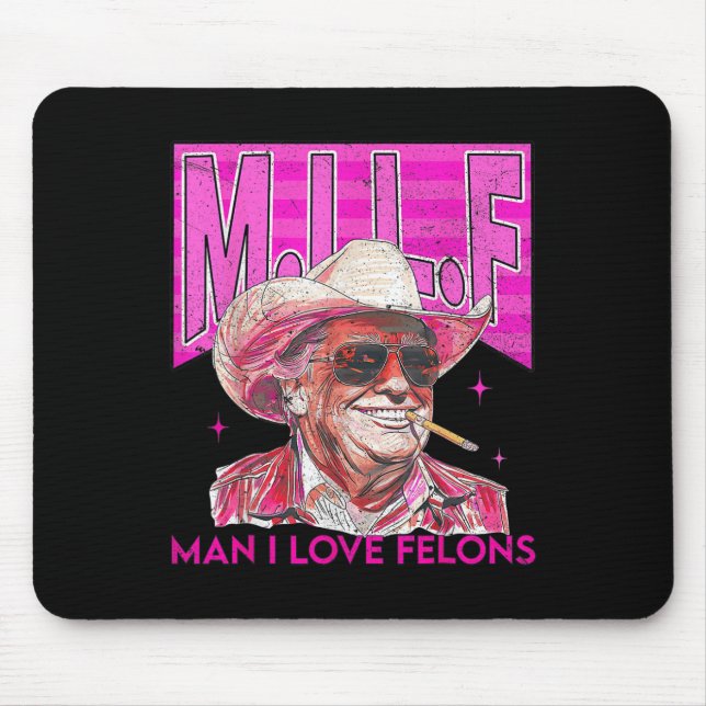 Mousepad Cara, Eu Adoro Felons, Engraçado Pink Trump 2024 P (Frente)