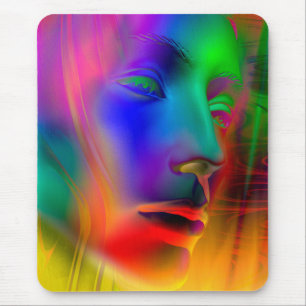 Mousepad Cara psicadélico da mulher