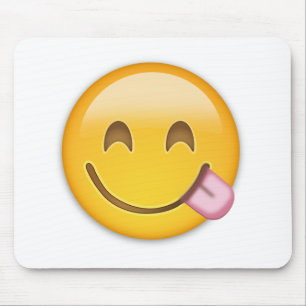 Mousepad Cara que Savouring a comida deliciosa Emoji