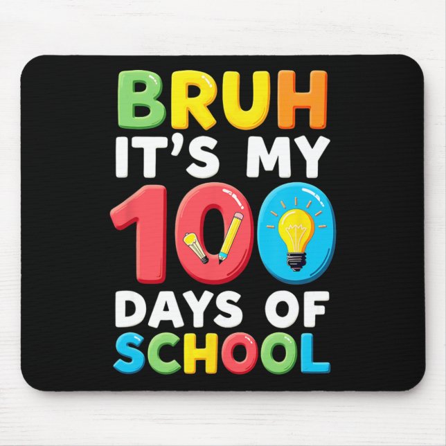 Mousepad Cara, São Meus 100 Dias De Aula Aluno Professor  (Frente)