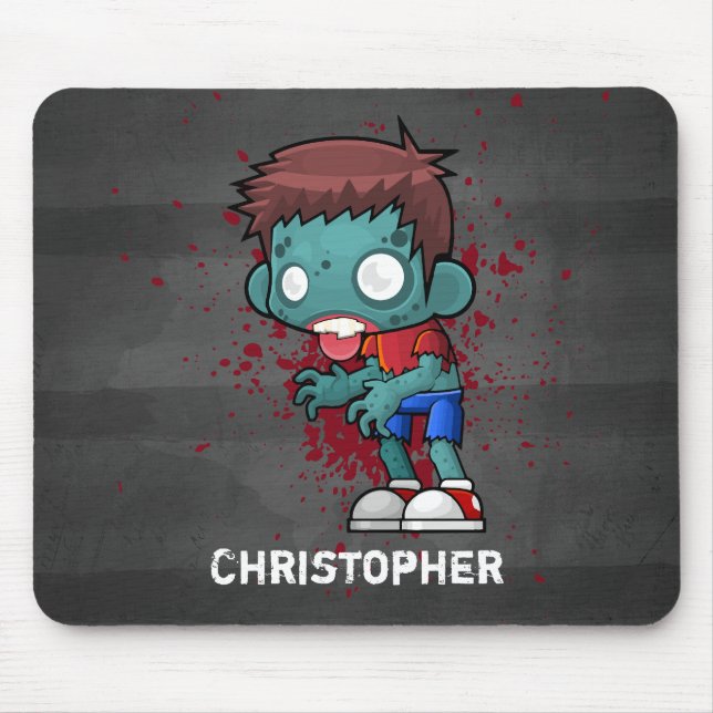 Mousepad Cara Zombie legal com Sangue/Pinta Splatter (Frente)