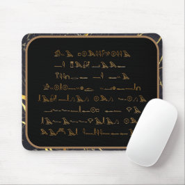 Mousepad Caracteres hierárquicos - mármore preto e dourado