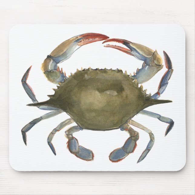 Mousepad Caranguejo Aquarela - Cinza (Frente)