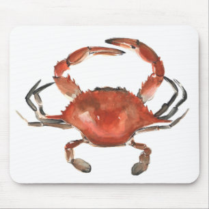 Mousepad Caranguejo Aquarela - Vermelho