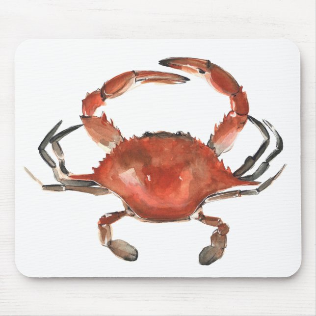 Mousepad Caranguejo Aquarela - Vermelho (Frente)