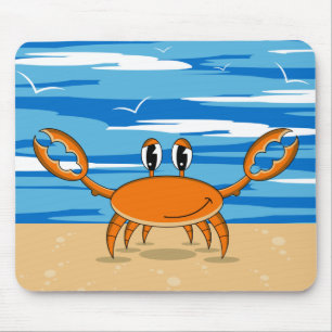 Mousepad Caranguejo bonito no Sandy Beach