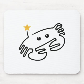 Mousepad Caranguejo Fofo Arte de Linha Única com Coração Ve
