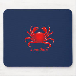 Mousepad Caranguejo Vermelho Grande no Fundo Azul De Volta 
