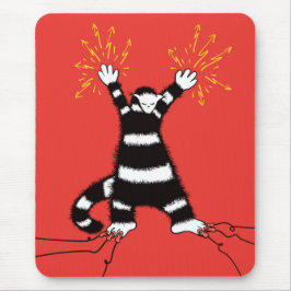 Mousepad Caráter de Gato Elétrico Engraçado Alta Tensão