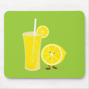 Mousepad Caráter do limão que está ao lado da limonada
