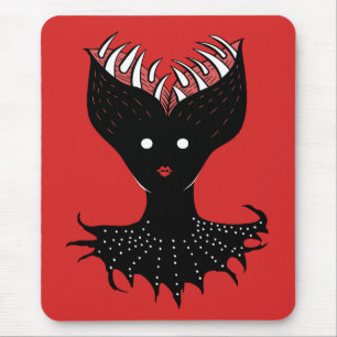 Mousepad Caráter Gótico Escuro Da Menina Demônio Com Dentes