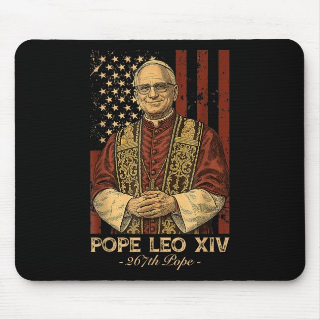 Mousepad Cardeal Robert Francis Impede o Papa Leo Xiv Ameri (Frente)
