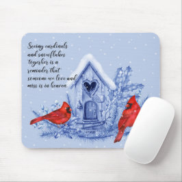 Mousepad Cardinais e flocos de neve