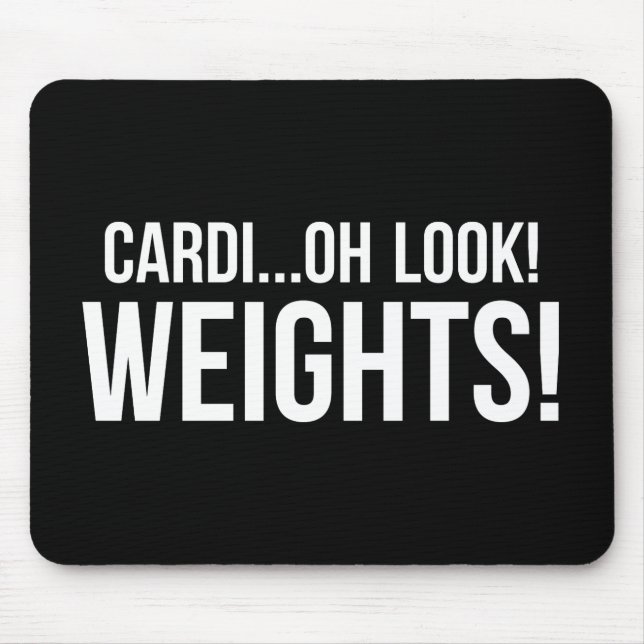 Mousepad Cardio vs Weights - Engraçado Workout Novelty Gym (Frente)