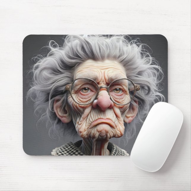 Mousepad Caricatura de velha infeliz (Com mouse)