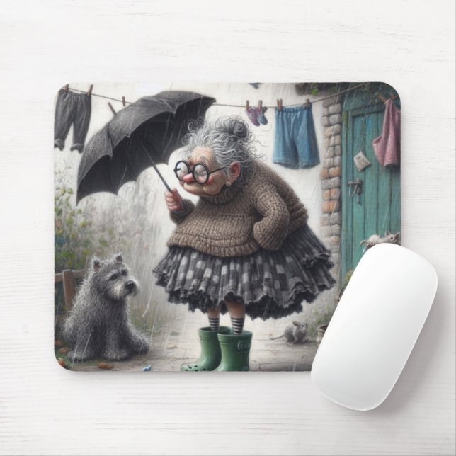Mousepad Caricatura de velhota (Com mouse)