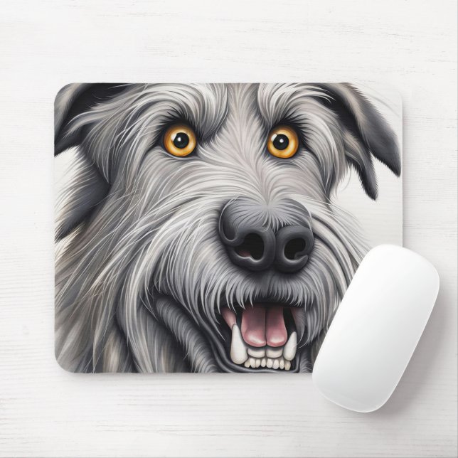 Mousepad Caricatura de Wolfhound Irlandês (Com mouse)