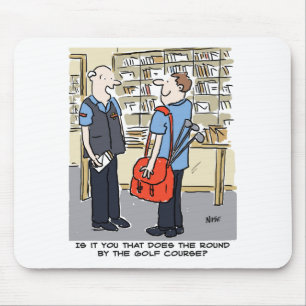 Mousepad Caricatura do Carteiro Golfista que Ama Golfe