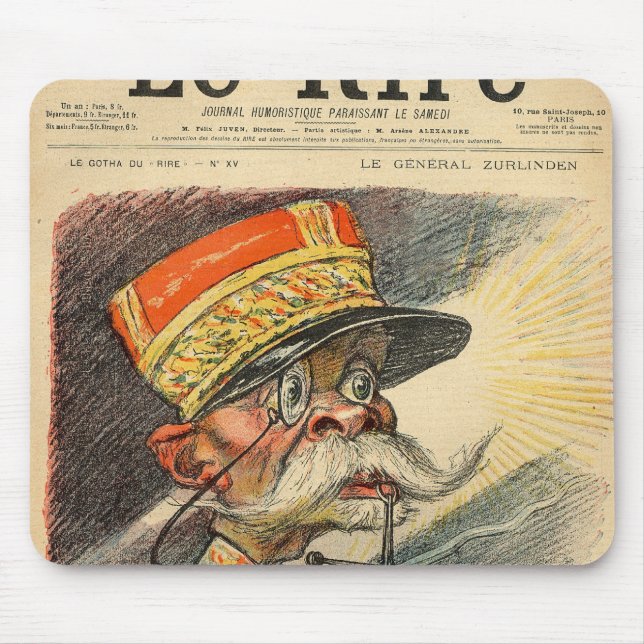 Mousepad Caricatura do general Zurlinden (Frente)