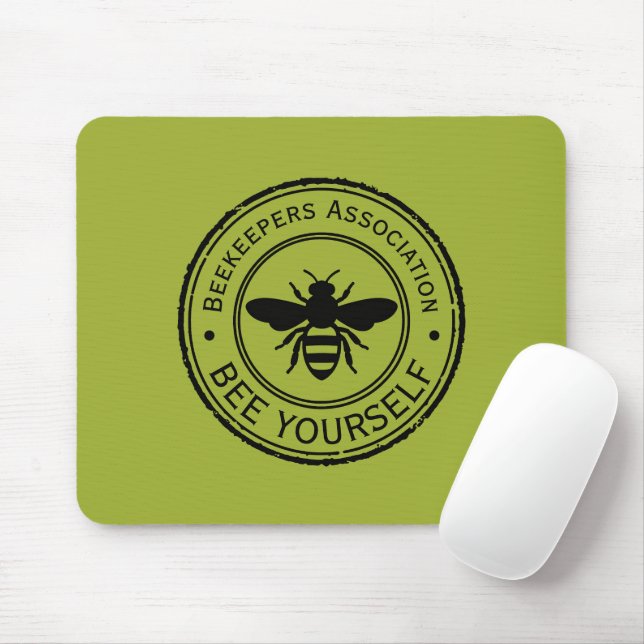 Mousepad Carimbo - SEU TEXTO - ABELHA 1 - Diversão de Fã (Com mouse)