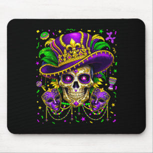 Mousepad Carnaval de Mardi Gras Crânio de Açúcar Mulheres N