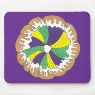 Mousepad Carnaval do King Cake New Orleans NOLA Mardi Gras