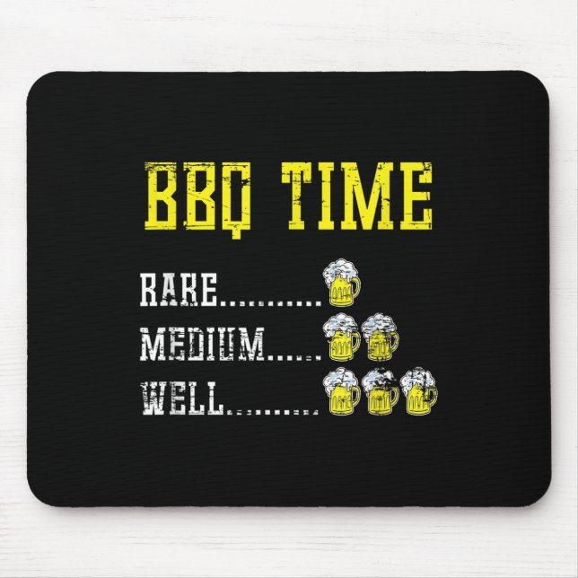 Mousepad Carne Fumada Churrasco Engraçado Chef Bebendo de c (Frente)