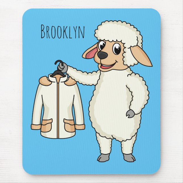 Mousepad Carneiro bonito com cartografia de jaqueta (Frente)