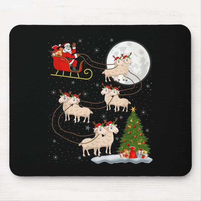 Mousepad Carneiros Papais noeis De Ovelhas Sleigh Voando En (Frente)