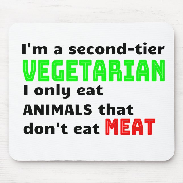 Mousepad Carnivore Meat Lover Funny Sarcastic Gift (Frente)
