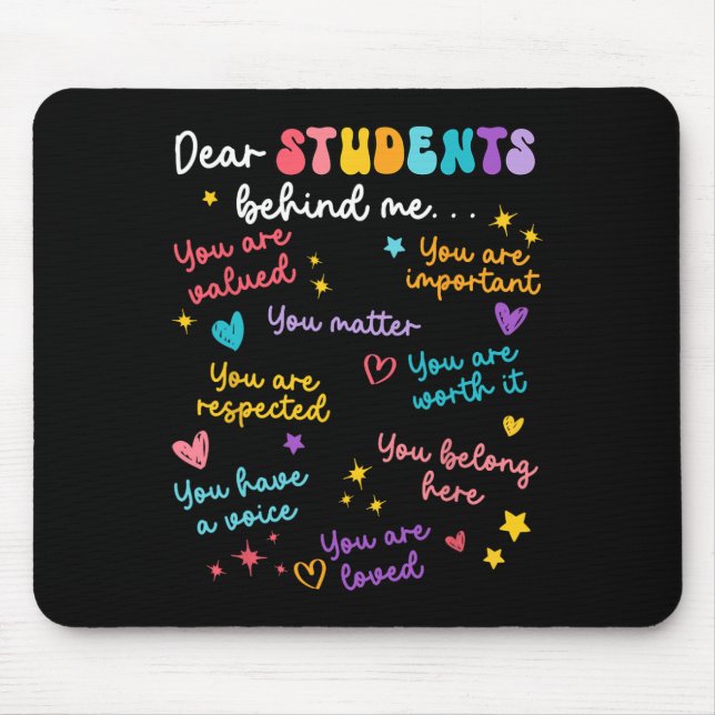 Mousepad Caro Aluno Atrás de Mim De Volta à Escola Agradeci (Frente)