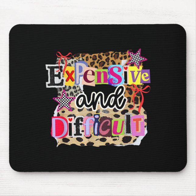 Mousepad Caro Difícil Vintage Design de Mídia Mista (Frente)