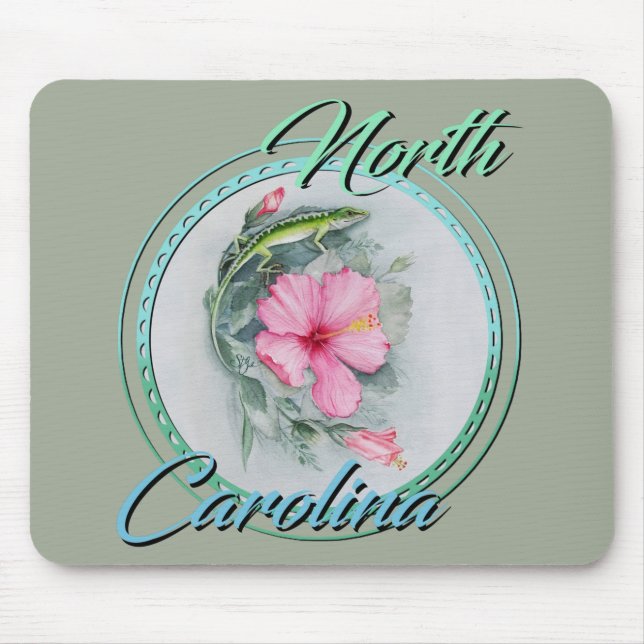 Mousepad Carolina Anole & Hibiscus (Frente)