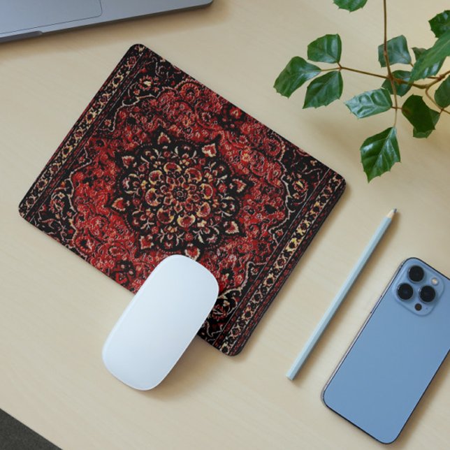 Mousepad Carpete persa em campo de cor rosa (Criador carregado)