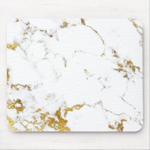 Mousepad Carrara Cinza branca abstrato Carrara Dourada Marb
