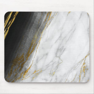 Mousepad Carrara Dourada de Cinza branca-preta