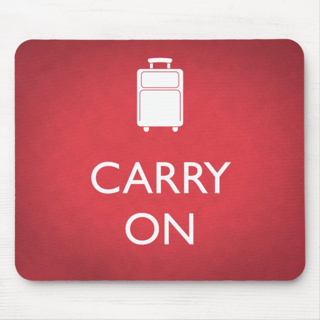 Mousepad CARREGAR LIGADO - Bagagem - Vermelho Engraçado (Frente)