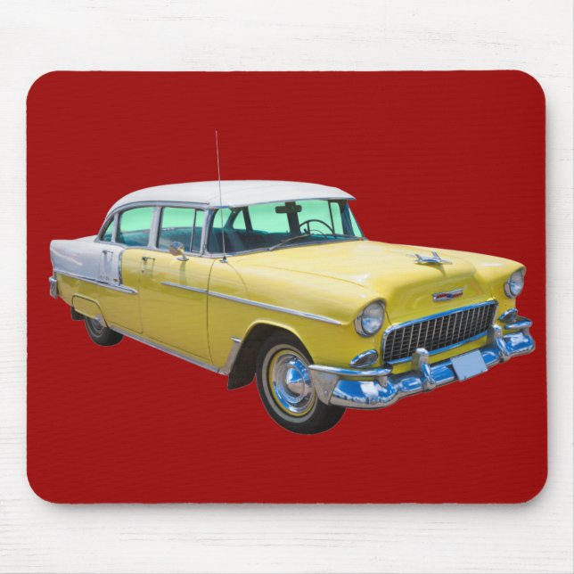 Mousepad Carro 1955 antigo do Bel Air de Chevrolet (Frente)