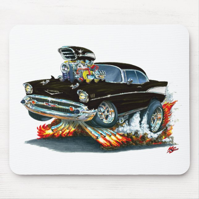 Mousepad Carro 1957 preto de Chevy Belair (Frente)