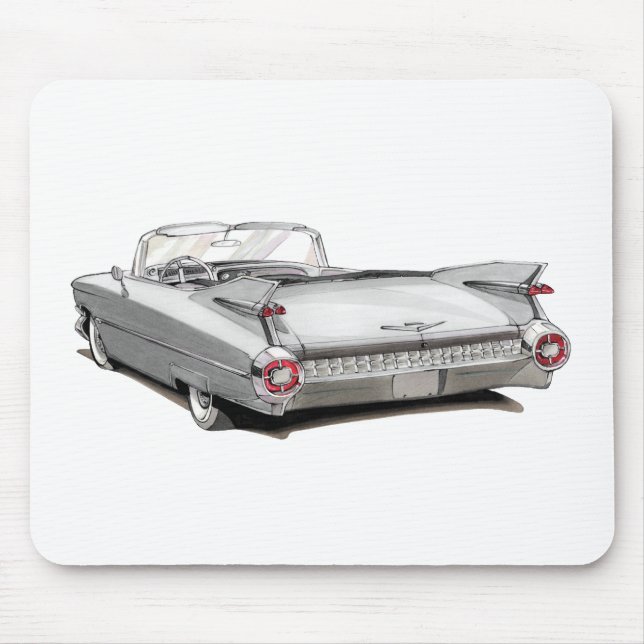 Mousepad Carro 1959 do branco do cadillac (Frente)