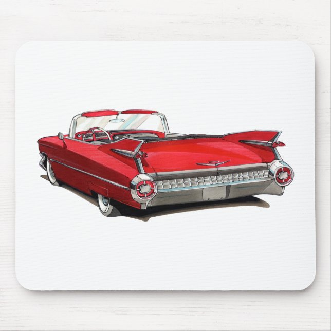 Mousepad Carro 1959 do vermelho do cadillac (Frente)