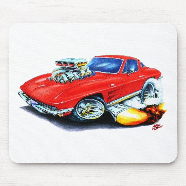 Mousepad Carro 1963-64 do vermelho de Corveta (Frente)