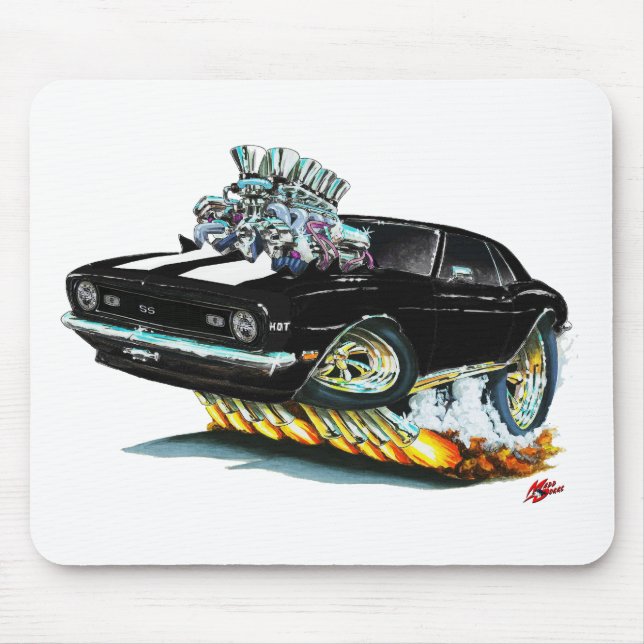 Mousepad Carro 1968 Preto-Branco de Camaro SS (Frente)