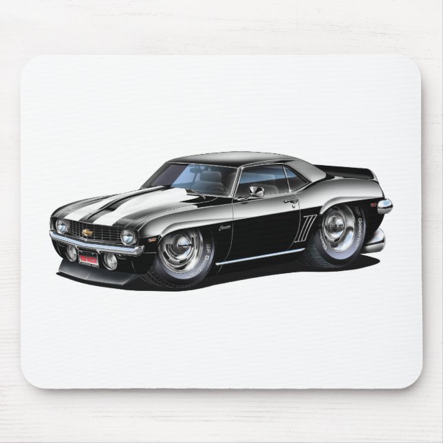 Mousepad Carro 1969 Preto-Branco de Camaro SS (Frente)
