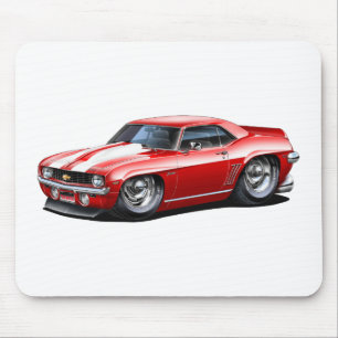 Mousepad Carro 1969 Vermelho-Branco de Camaro SS
